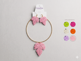 Conjunto Choker e Brincos "Folha de Ráfia": Elegância Tropical e Design Artesanal