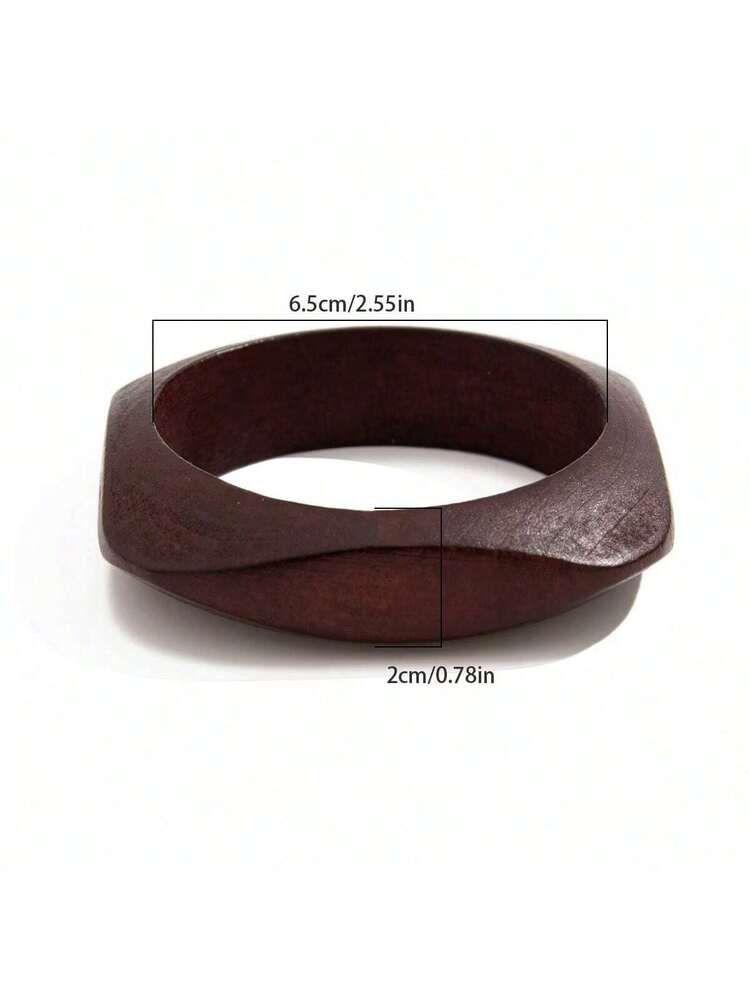 Bracelete de Madeira Marrom: Estilo Boho Chic e Sofisticado