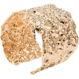 Bracelete Dourado Texturizado Estilo Martelado Boho Chic