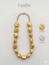 Colar de Elo Orgânico Dourado com Detalhes de Estrela: O Toque de Estilo e Personalidade para seu Look