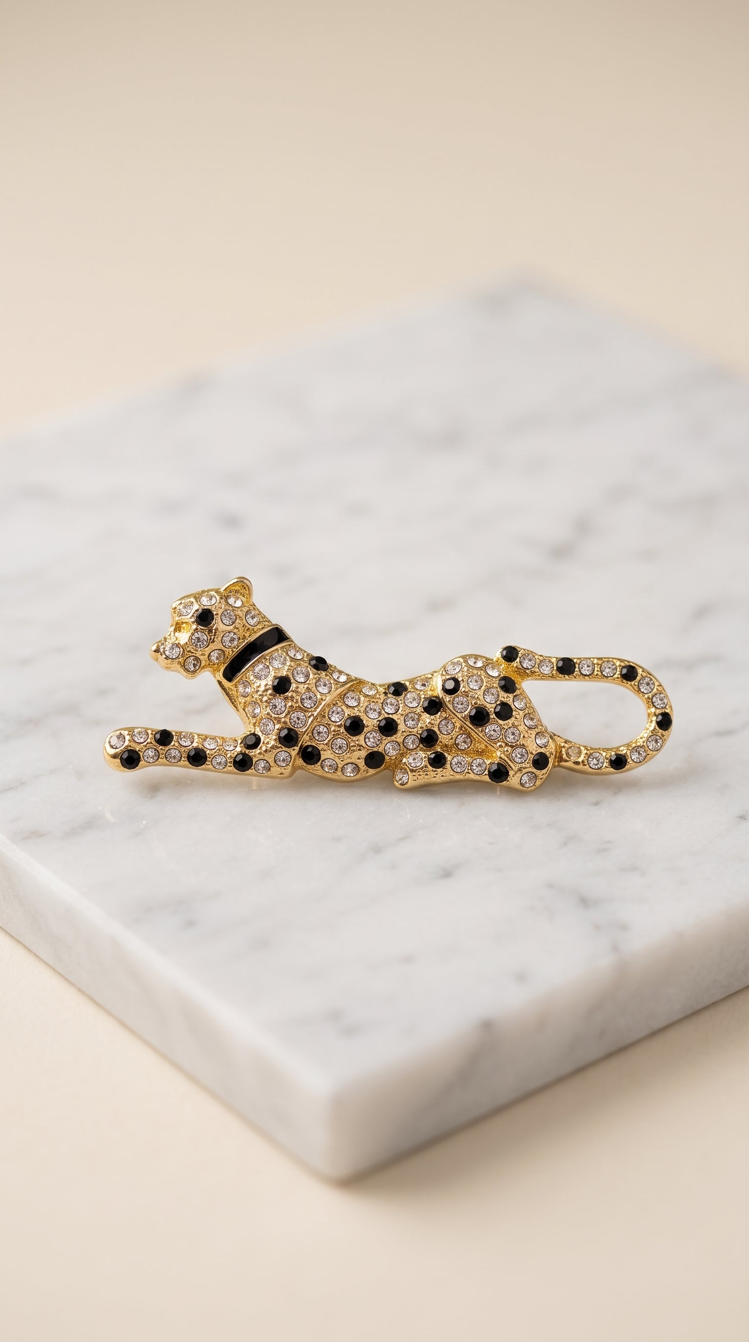 Broche Leopardo com Pedrarias