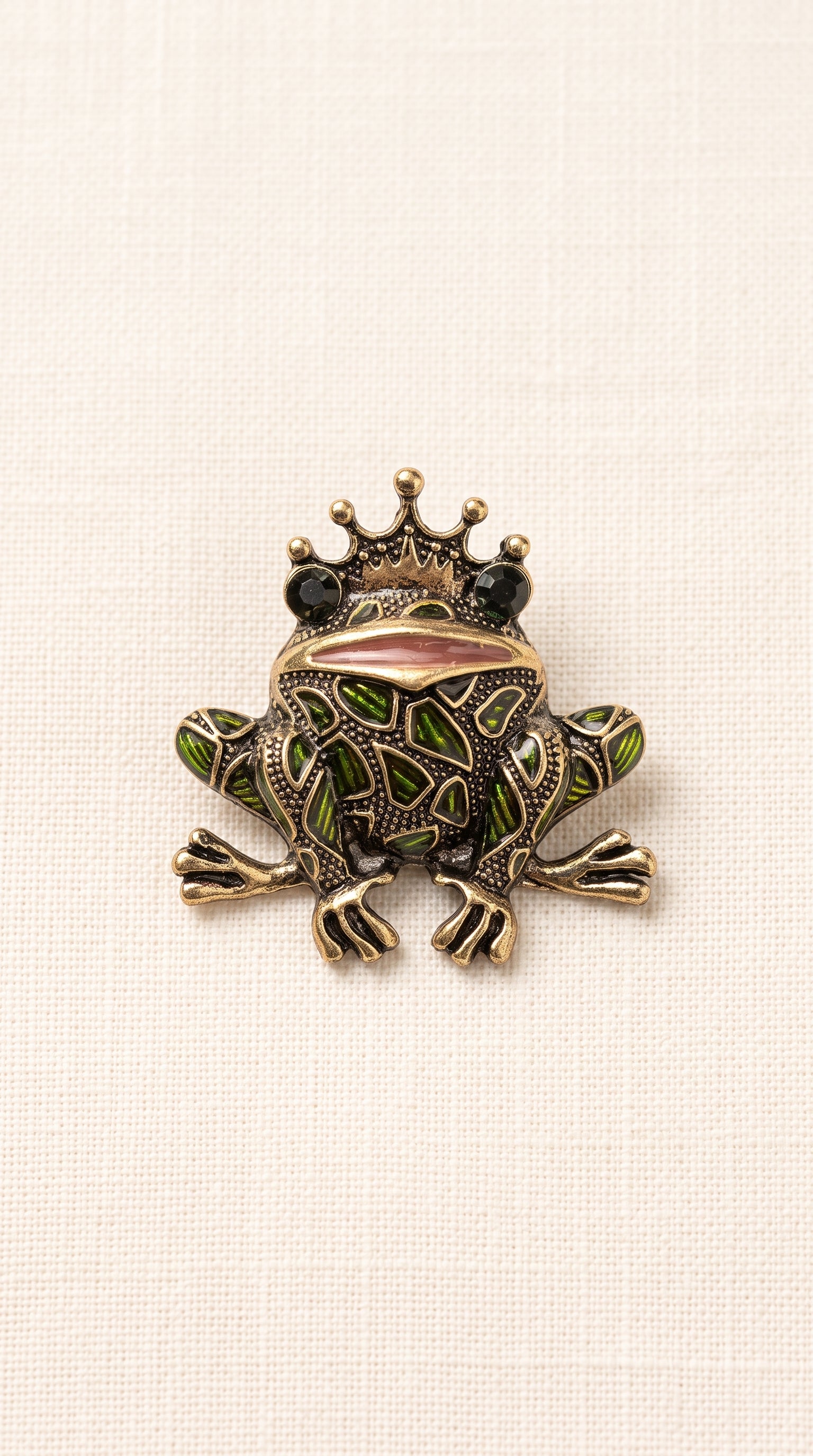 Broche Sapo Príncipe com Coroa