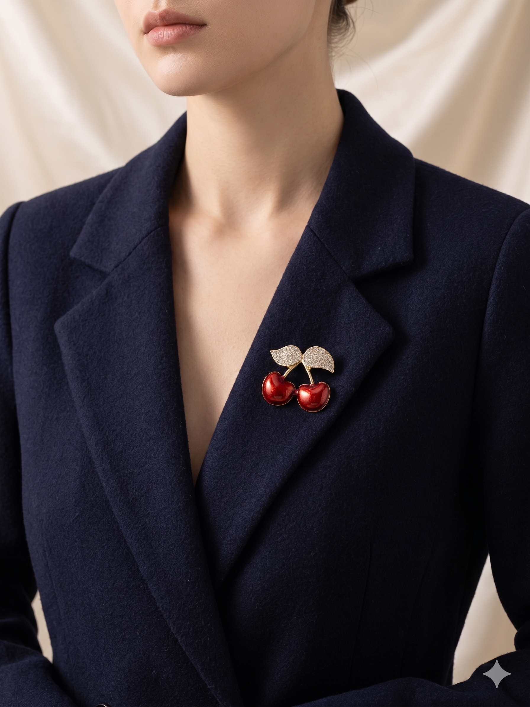 Doçura em Detalhes: Broche Cereja Rubi ✨