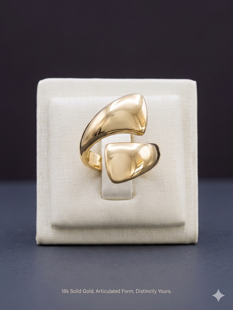 Anel Regulável Orgânico Dourado – Sofisticação Moderna
