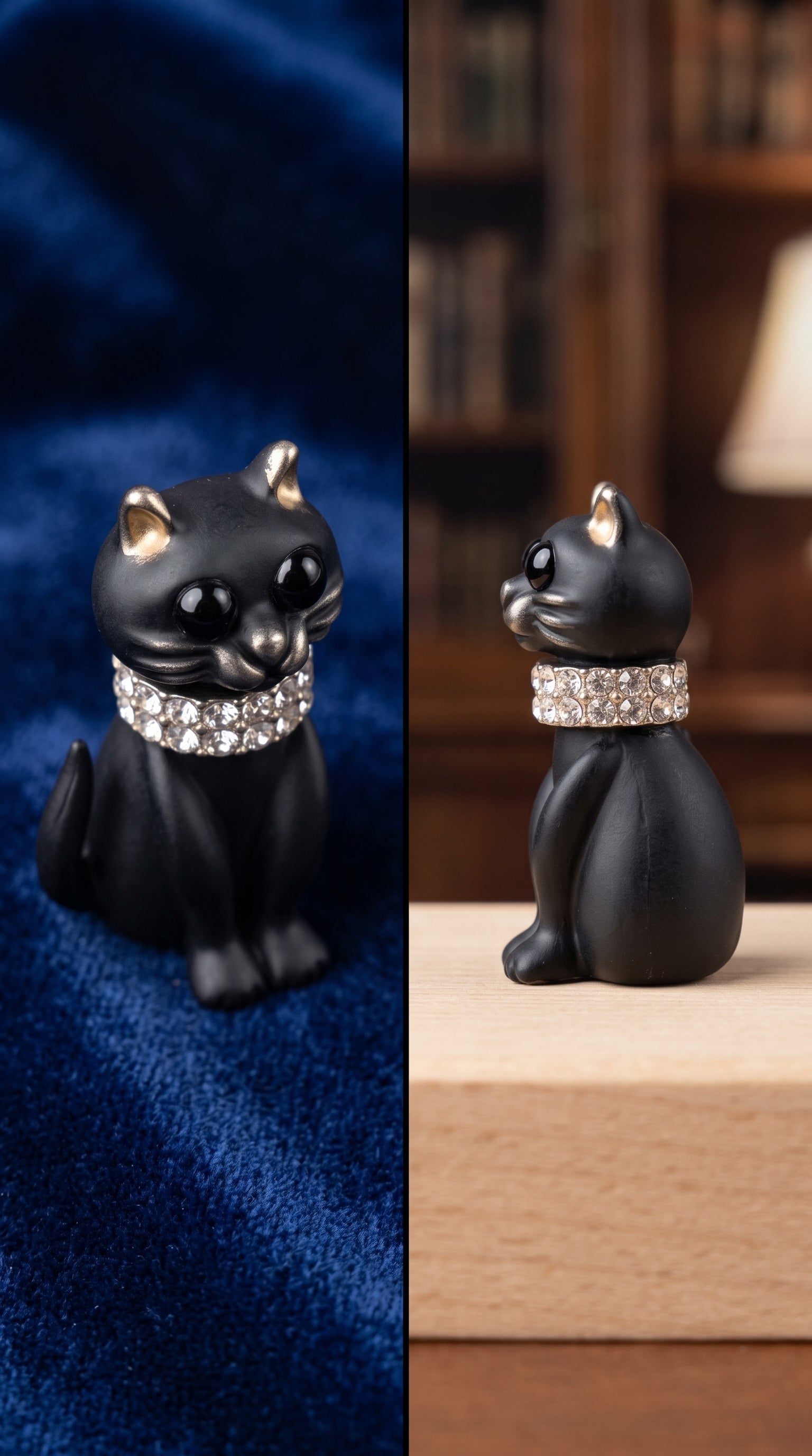 Broche Gato Preto com Pedrarias
