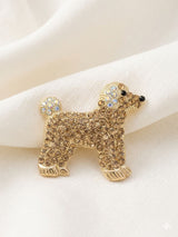 Broche Poodle Luxo Cravejado em Cristais