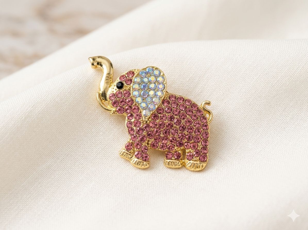 Broche Elefante Baby Pink – Charme e Simbolismo ✨