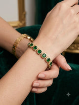 Pulseira Riviera Luxo Cravejada com Zircônias Quadradas e Microborda