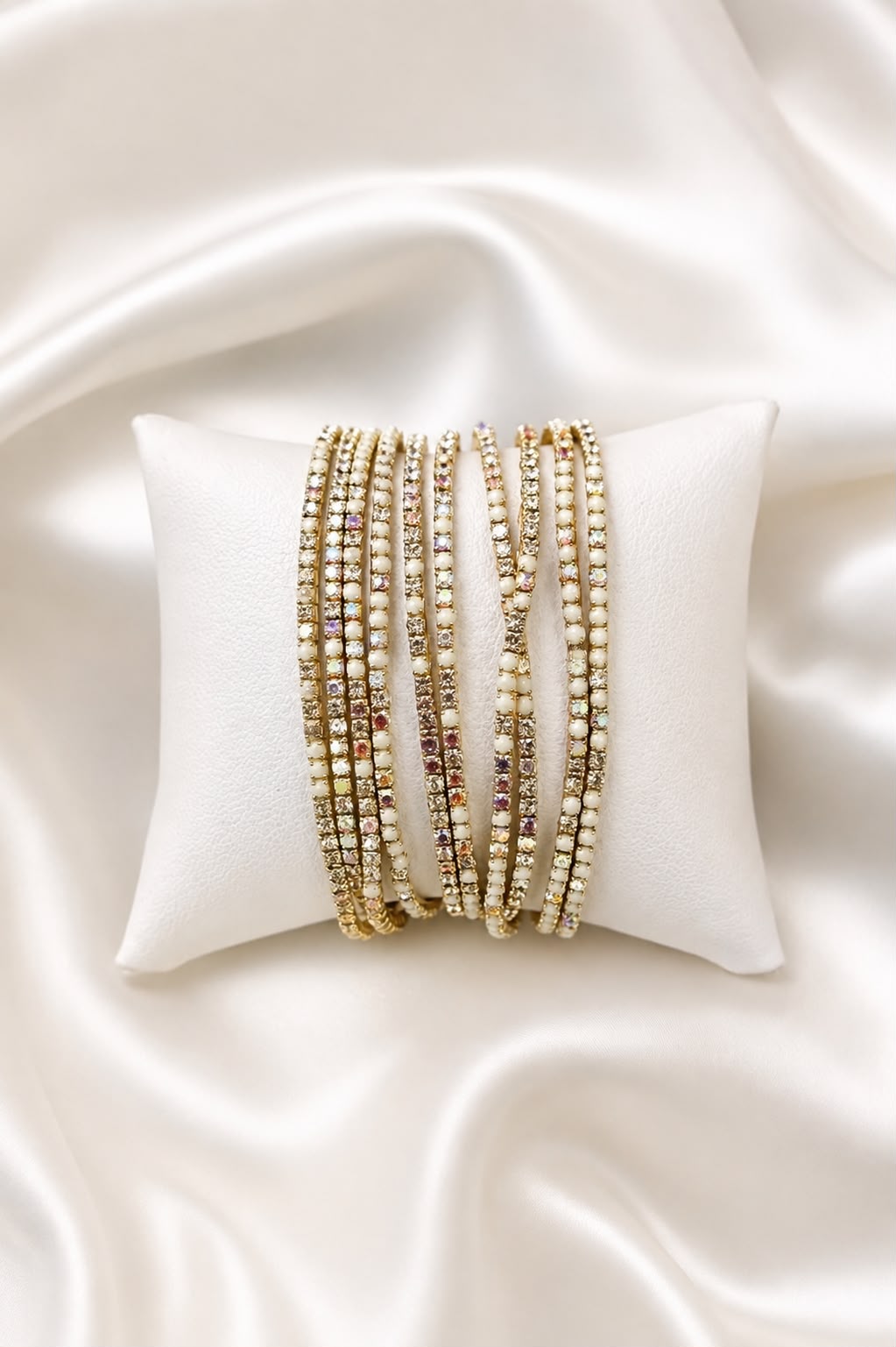 ✨ Kit de 10 Pulseiras Cristais & Zircônias Ajustável – Elegância e Brilho