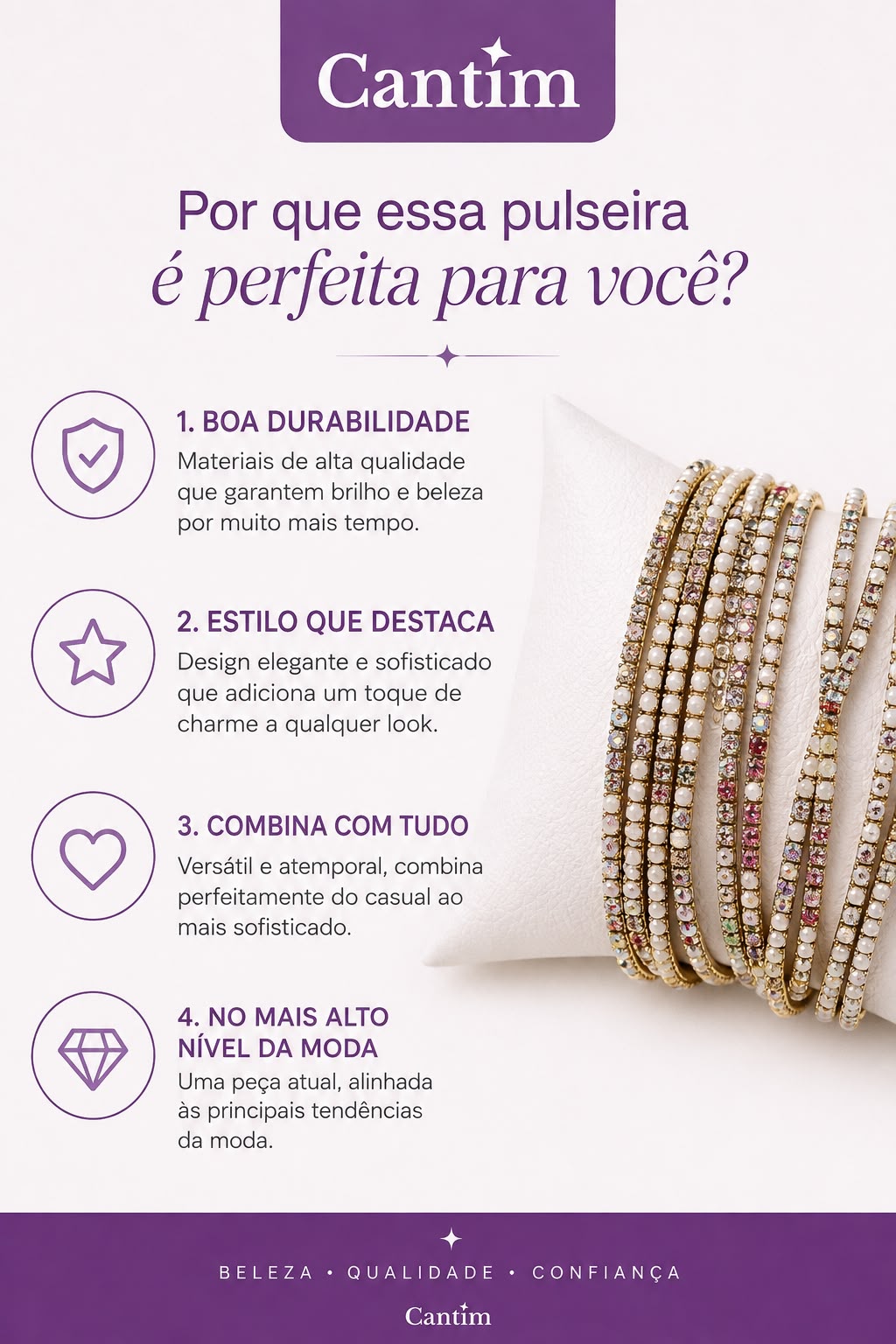 ✨ Kit de 10 Pulseiras Cristais & Zircônias Ajustável – Elegância e Brilho
