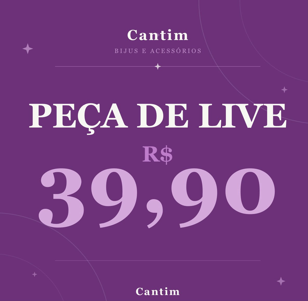 Acessório Feminino Cantim Coleção Especial, Banho verniz italiano - Peça Selecionada de Live 39,90