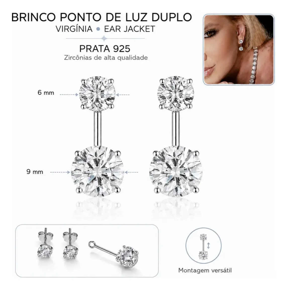 Brinco Virginia: O toque de brilho que faltava no seu visual ✨